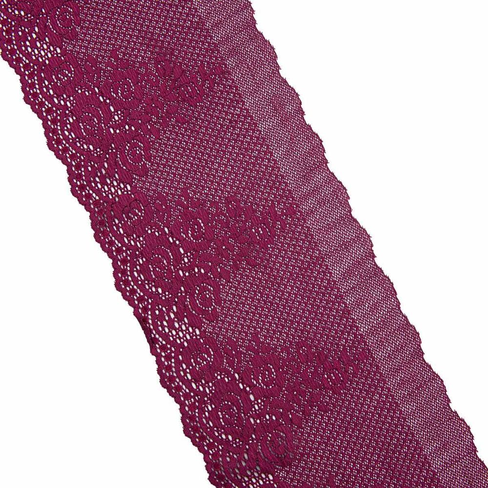 Кружево бельевое эластичное 175 мм / 13.72 м, бордовый