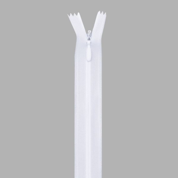 Молния потайная (скрытая) Т3 (3 мм) 1 зам., н/раз., 30 см, бел, 31251 / 30, 10 шт