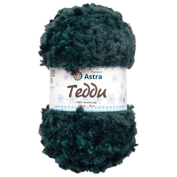 Пряжа Astra Premium (Астра Премиум) Тедди букле / уп.1 мот. по 150 г, 35 м, 04 темный изумруд