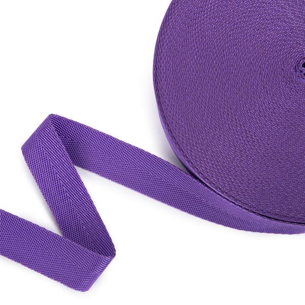 Стропа (ременная лента) 25 мм / 25 метров, толщ. 0.91 мм, [14.4 г/пог.м], 100% п/п, фиолетовый, Gamma 3074