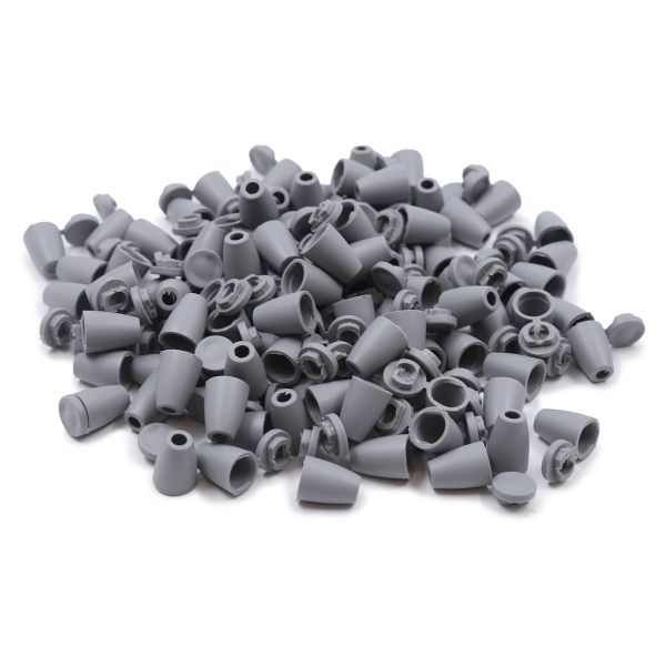 Наконечник для шнура пластик колокол ⌀6/9 мм, 14х11 мм, ПП, св.серый, 100 шт