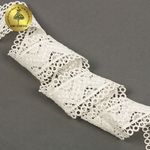 Кружево гипюр (плетёное) 40 мм, матовая нить TBY.0870, цв.F102 молочный уп.13.71м, Kruzhevo