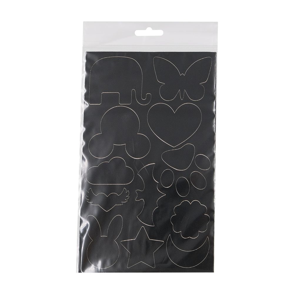Набор заплаток самоклеящихся фигурных, ткань, 145x245мм (черный (black)), AC05