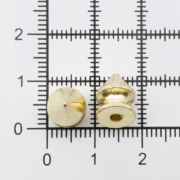 Хольнитены джинсовые ⌀8 мм, h=10 мм, золото, металл. пика, 20 шт