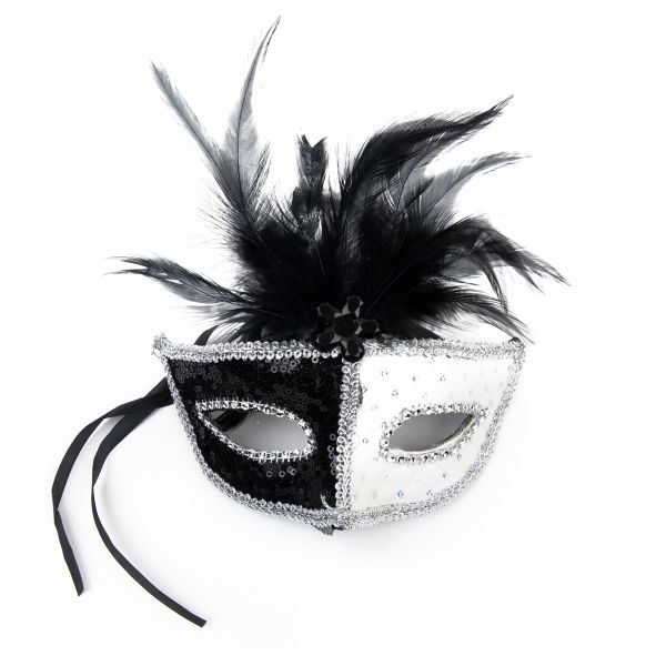 Маска карнавальная, 01_бело-черная, Boomzee PBZ-84