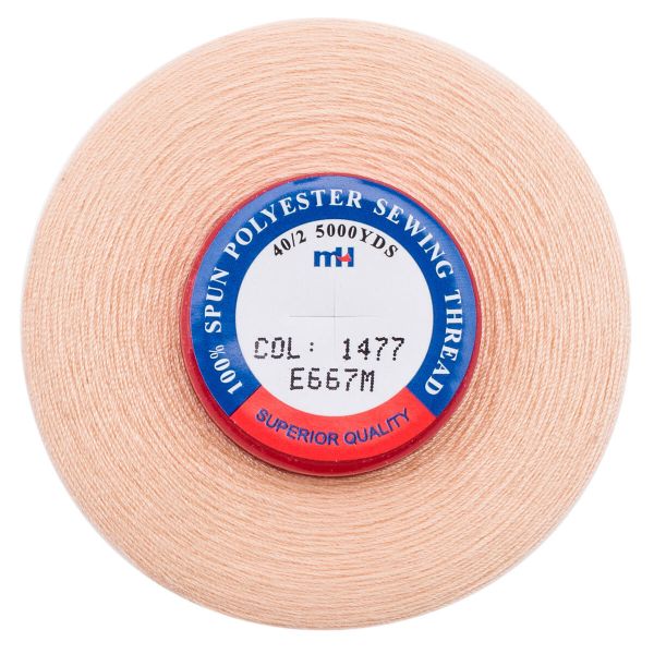 Нитки швейные Euron mH 40/2, 5000 ярд, 1477 персиковый, 1 катушка