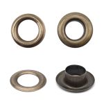 Люверсы металл ⌀_7.3 мм (внутр.), №5, сталь, антик, 100 шт, New Star