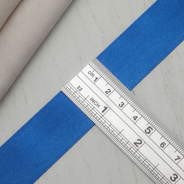 Лента атласная 1-сторонняя 25.0 мм / 22.86±1 метров, 154 ярко-голубой, Globus