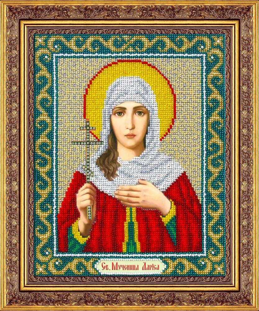 Набор для вышивания бисером Паутинка, Св. Лариса 20х25 см
