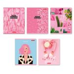 Тетрадь ученическая общая, A5+ 48 л. на скобе 65 г/м², белизна 100%, 10 шт, линия в термоусадочной пленке, 000757 Мир в розовом цвете, Светоч 48ТЕТл-001