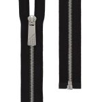 Молния металл Т5 (5 мм) 1 зам., разъем., 70 см, декор, серебро, черный, KAP-5 Gamma, 5 шт