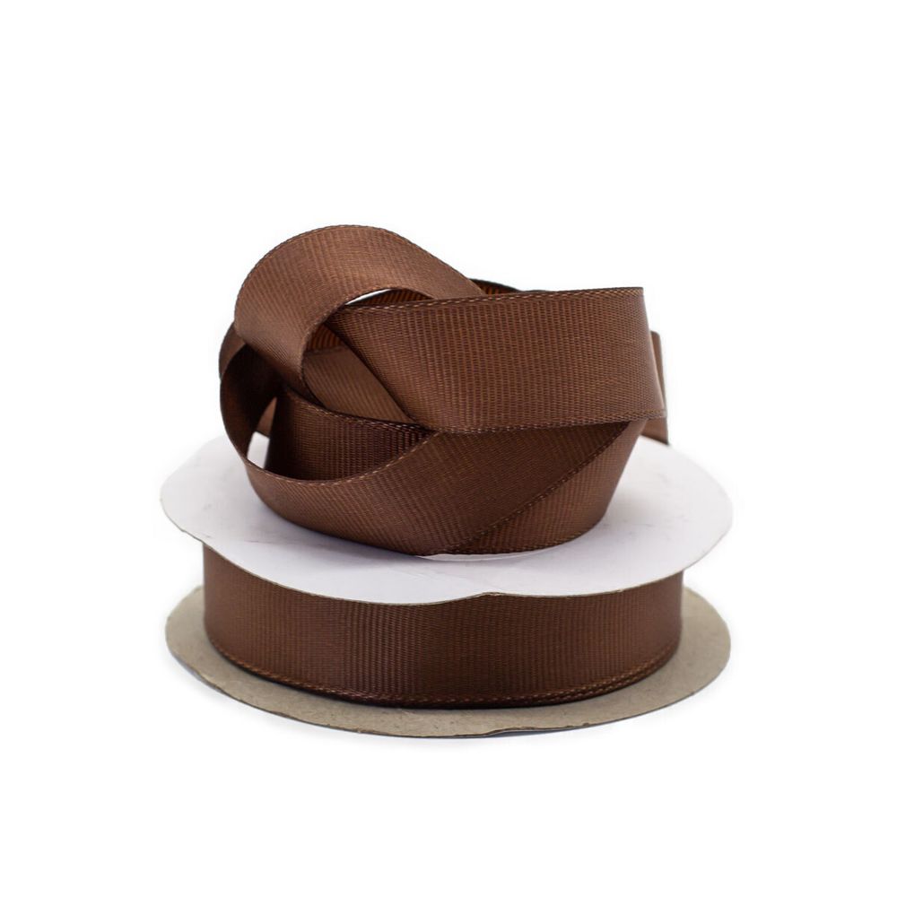 Лента репсовая (в рубчик) 20.0 мм, 18.28м (078 т.коричневый)