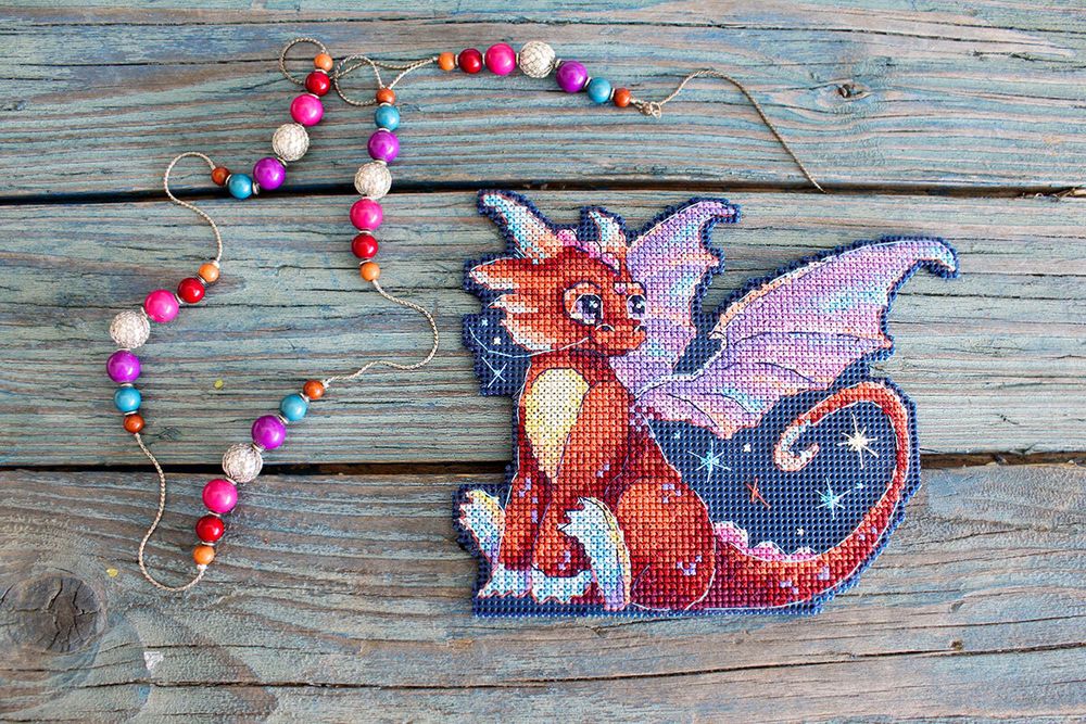 Набор для вышивания нитками МП Студия (Жар-птица), Полуночный дракон, 12х15 см