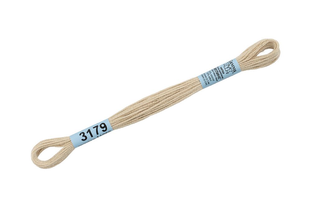 Мулине Gamma 100% хлопок, цв.3179 бежевый, 24 мотка по 8 метров