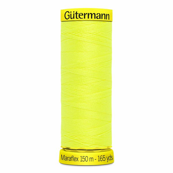 Нитки для трикотажа Gutermann Maraflex, 150м, 3835 неоновый желтый, 5 катушек