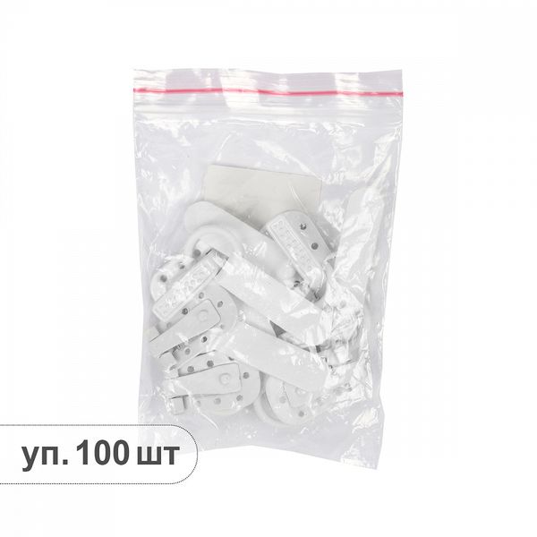 Крючок шубный TBY 50 мм, TBY-0122, цв. белый уп. 100 шт