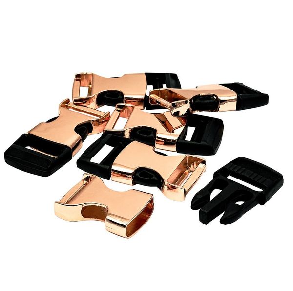 Фастекс (пряжка трезубец) металл/пластик 20 мм, 48.8x23.5 мм, золото/черный, 6 шт