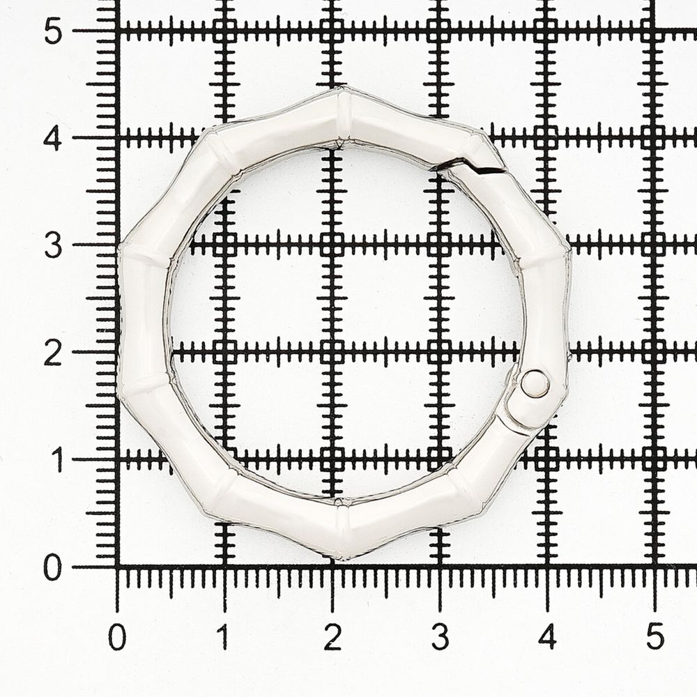 Карабин металл кольцо ⌀32 мм, декоративный, серебро (никель), MB_2231, 6 шт