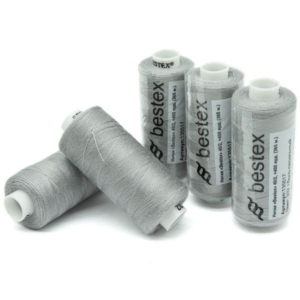 Нитки швейные бытовые Bestex 40/2, 365 м (400 ярд) / 10 кат., 332 мраморно-сиреневый