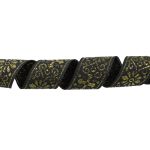 Лента (тесьма) жаккардовая 23.0-25.0 мм / 25 метров, черный/под золото, Blitz