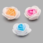 Цветочек-розочка из фоамирана 38 мм, микс №7, 3 цвета, 24 шт