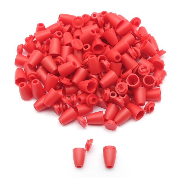 Наконечник для шнура пластик Колокол ⌀6/9 мм, 14х11 мм, ПП ярко-красный, 27106-Н, 100 шт