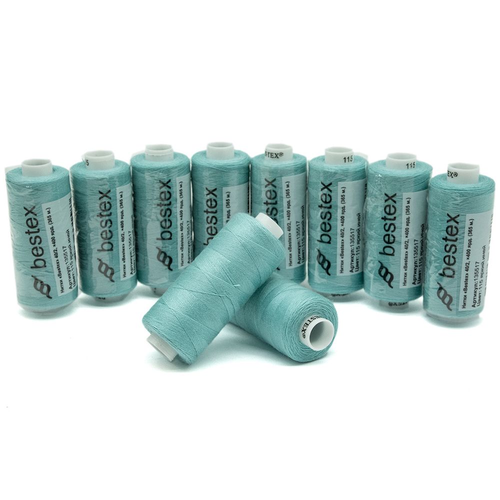 Нитки швейные бытовые Bestex 40/2, 365 м (400 ярд) / 10 кат., 115 яркий иней