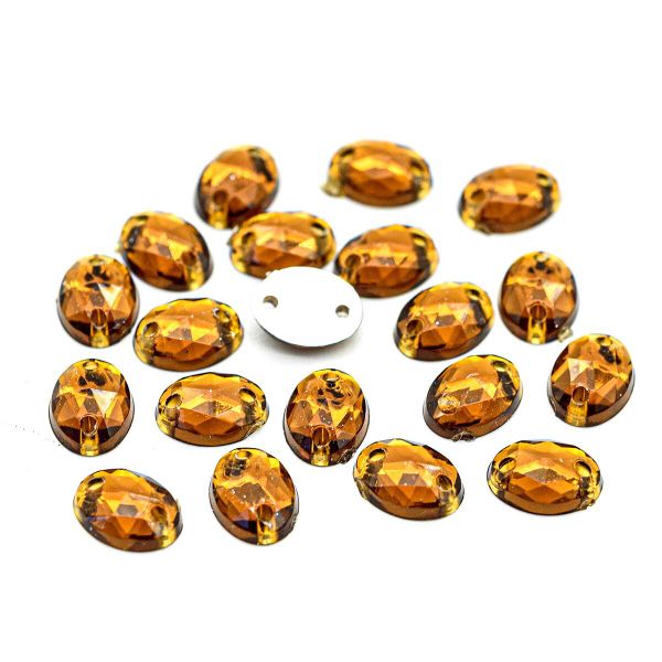 Стразы пришивные, акриловые, 6х8мм, 20 шт/упак (овальные) Astra&Craft (13 медный)