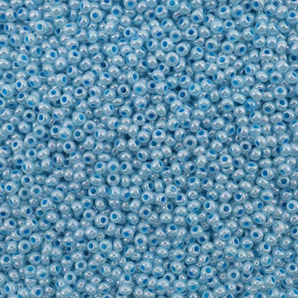 Бисер Preciosa алебастр жемчужный с цв. центром, круг.отв., 100 г (5х20 г), (37365)331-19001-10/0-37365