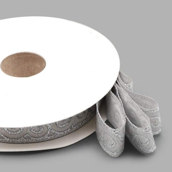 Тесьма металлизированная Спираль 16мм / 10м (серебро), 16061