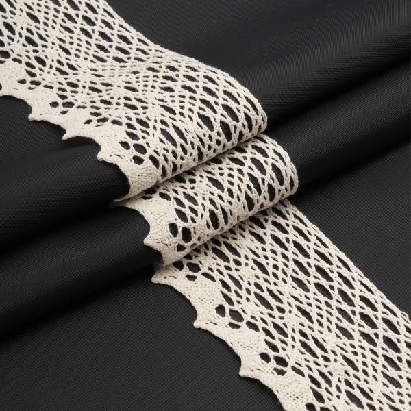 Кружево вязаное (тесьма) хлопковое 55 мм / 25 метров, рис.55.01.180 (суровый) С3749Г17