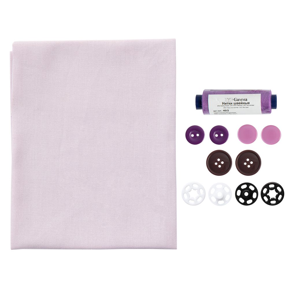 Швейный набор Школьный №1, 10 предметов, ШК-01 сиреневый, Gamma NSO-10