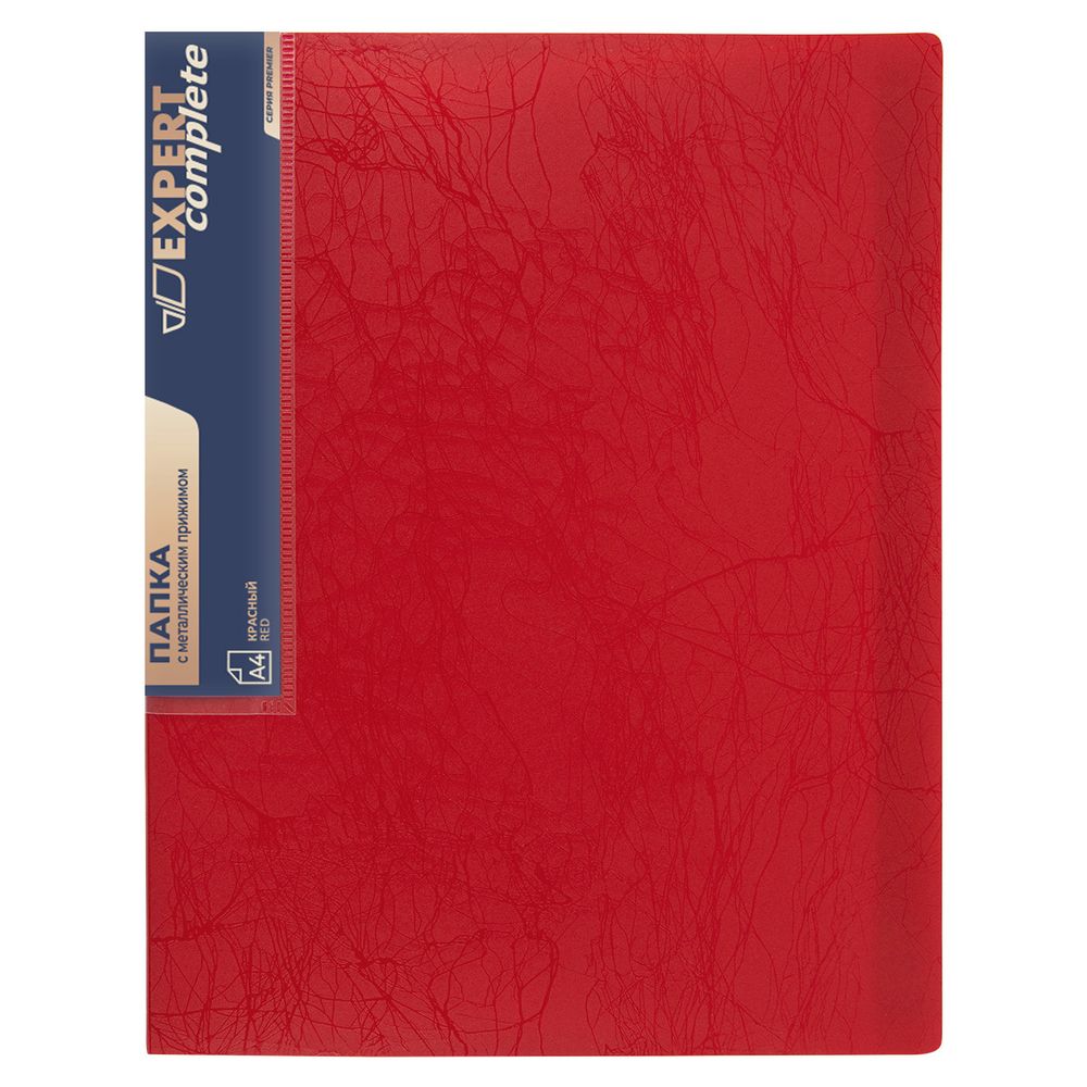 Папка с металлическим прижимом A4 700 мкм 20 мм, волокно, 6 шт, красный new EC210737004, Expert Complete