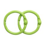 Кольца для альбомов разъемные металл 20 мм, 10 шт, салатовый, 5AS-102