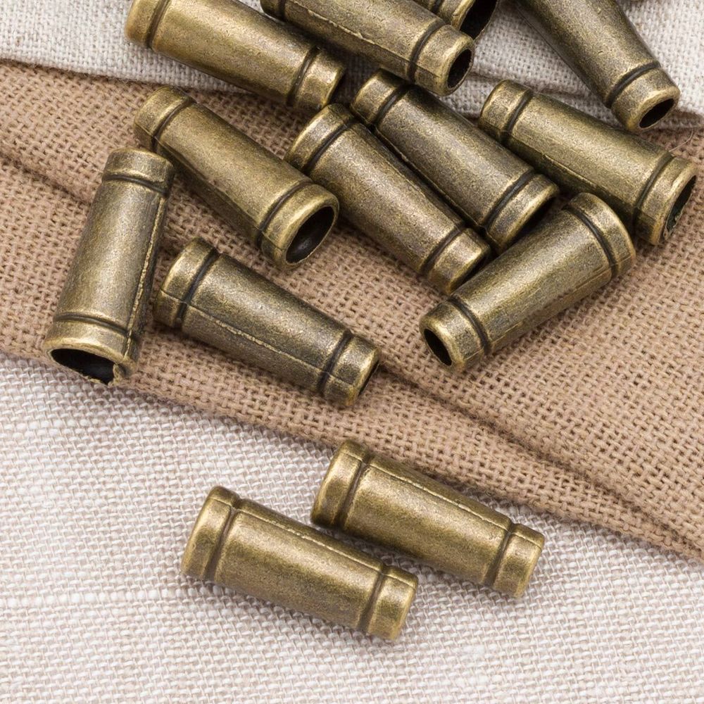 Наконечник для шнура металл колокол 20 мм (латунь), 20 шт