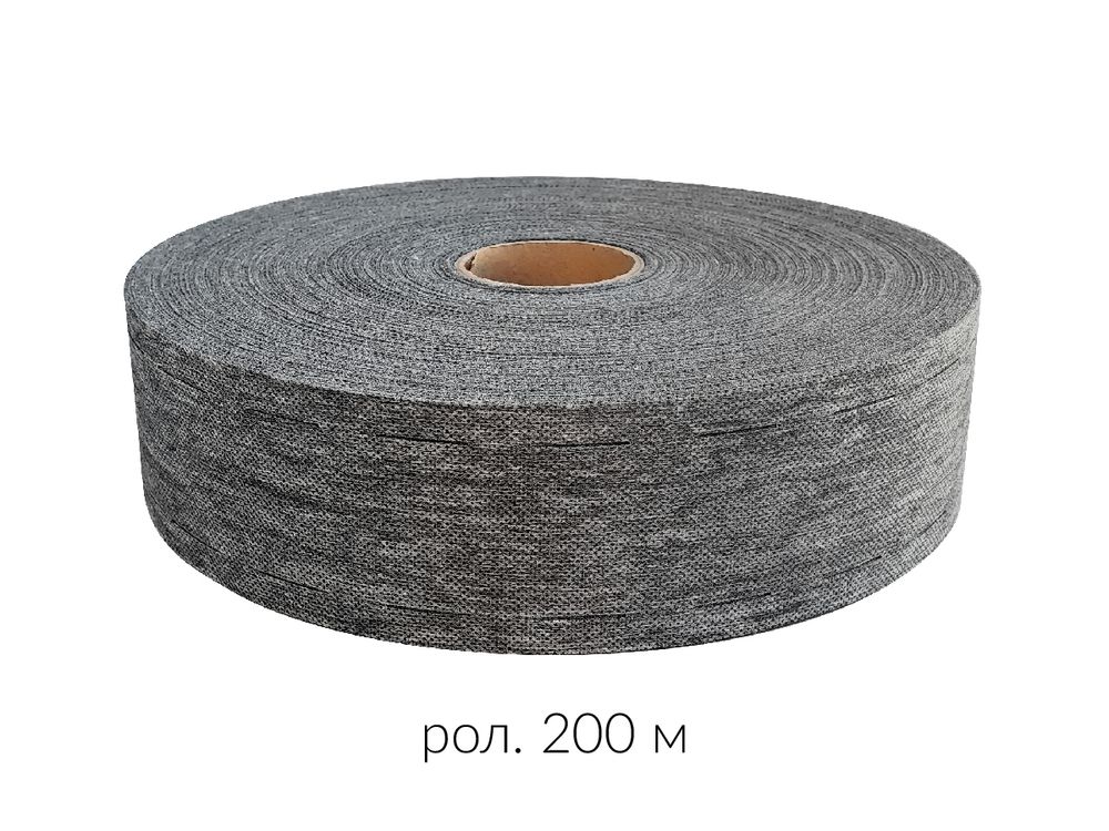 Лента корсажная клеевая перфорированная 60.0 мм / 200 метров, 70 г/м², цв. серый, 20170 9/1/40/1/9, БрючникоФФ