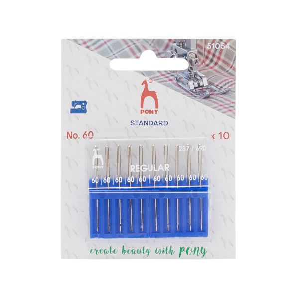 Иглы для промышленных швейных машин универсальные 287/690, №60 с круглой колбой, 10 шт, Pony, 51054