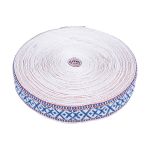 Лента (тесьма) жаккардовая 38.0 мм / 25±1 метров, для пояса, рис 9860 бело/синий №1, Gamma С3822