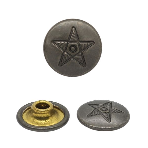 Хольнитены ⌀10 мм, |БЕЗ ГВОЗДЯ|, BIG, черное серебро, 100 шт