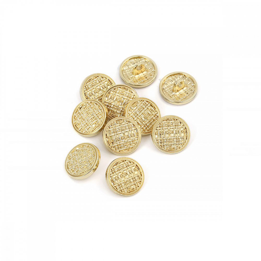 Пуговицы на ножке металлические 24L=15мм, С-MP06 цв.золото, 10 шт