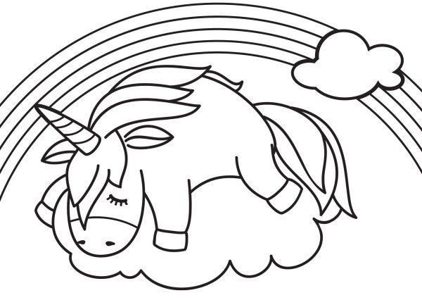 Набор для раскрашивания цветным песком №38 Единорог на облачке, 16.5х23 см, Hobbius SPT-01