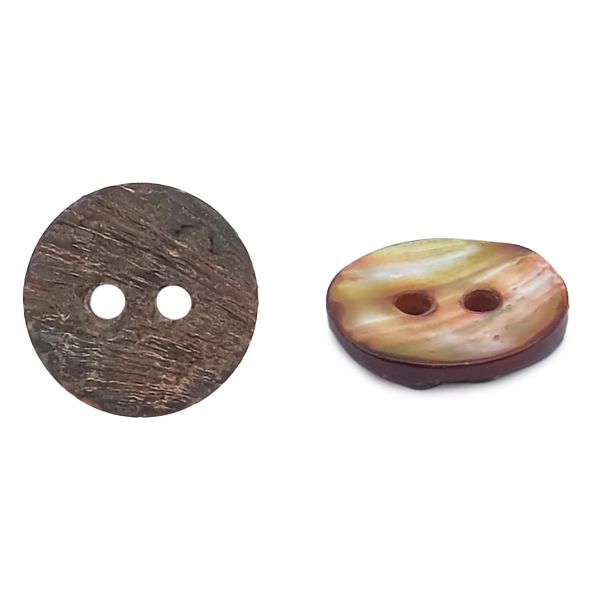 Пуговицы на 2 прокола 20L (12,5мм), ракушка (C-Coffee (кофейный)), CN-S003A, 36 шт