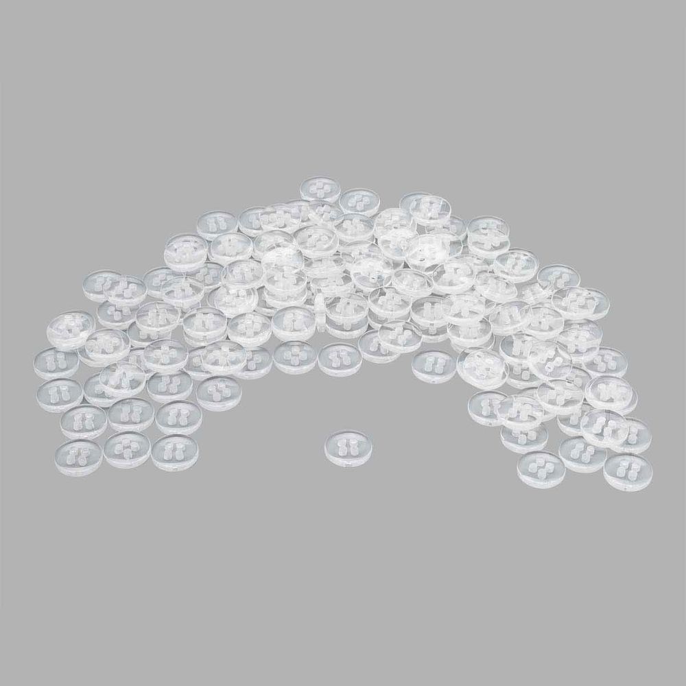 Пуговицы 4 прокола 16L (10мм) пластик (Clear (прозрачный)), PS43, 144 шт