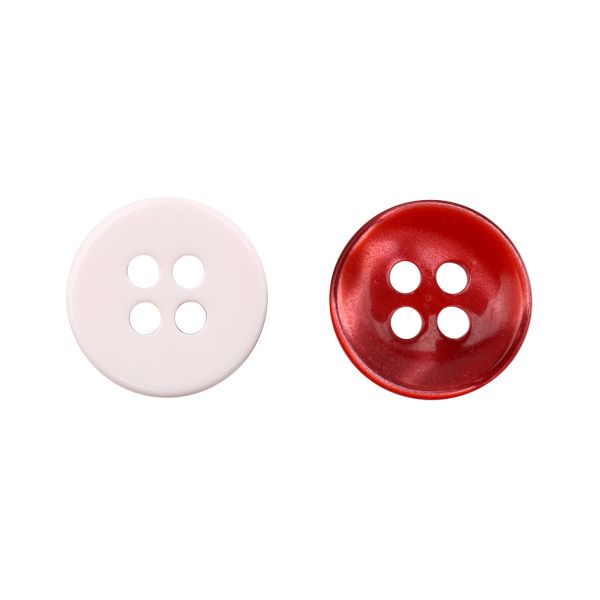 Пуговицы 4 прокола 18L (11мм), (col.20 красный), 72 шт