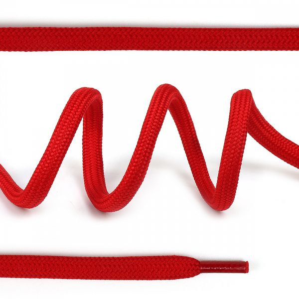 Шнурки круглые полиэфир 07мм, цв.красный 1812 321.7 130см, уп.50 шт