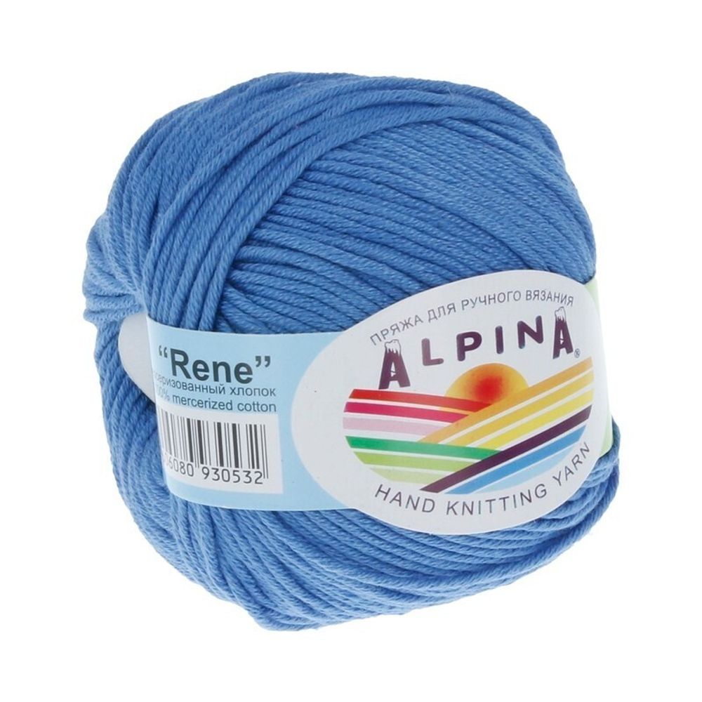 Пряжа Alpina Rene / уп.10 мот. по 50г, 105м, 087 бл.синий