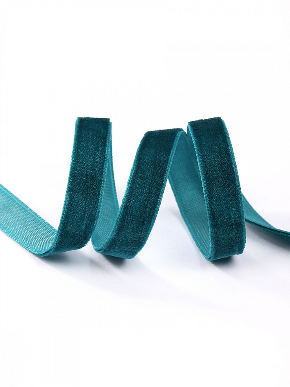Лента бархатная (тесьма) 10.0 мм / 22.86±1 метров, арт.10VR39 нейлон цв.т.зеленый