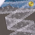 Кружево на сетке широкое 120 мм, цв.01 белый, уп.13.7м, Kruzhevo
