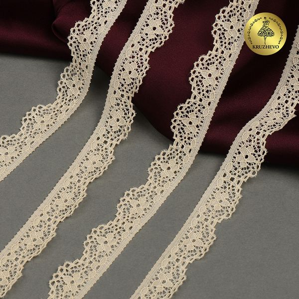 Кружево эластичное (стрейч) 8031 15мм цв.L126 бежевый, 50м, Kruzhevo