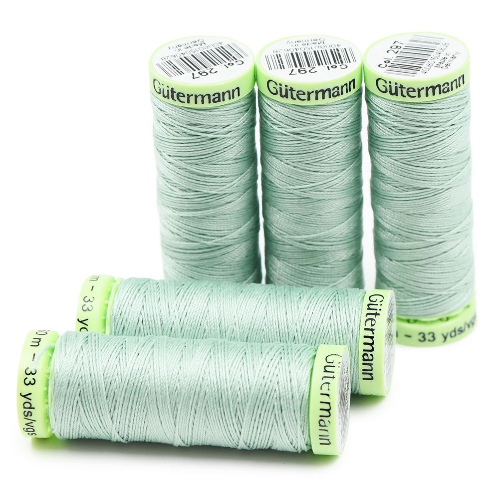 Нитки отделочные Gutermann Top Stitch, 30м, 297 бело-мятный, 5 катушек